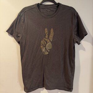 John Varvatos Broken Patchwork Peace Sign Crew T-Shirt - Men's M